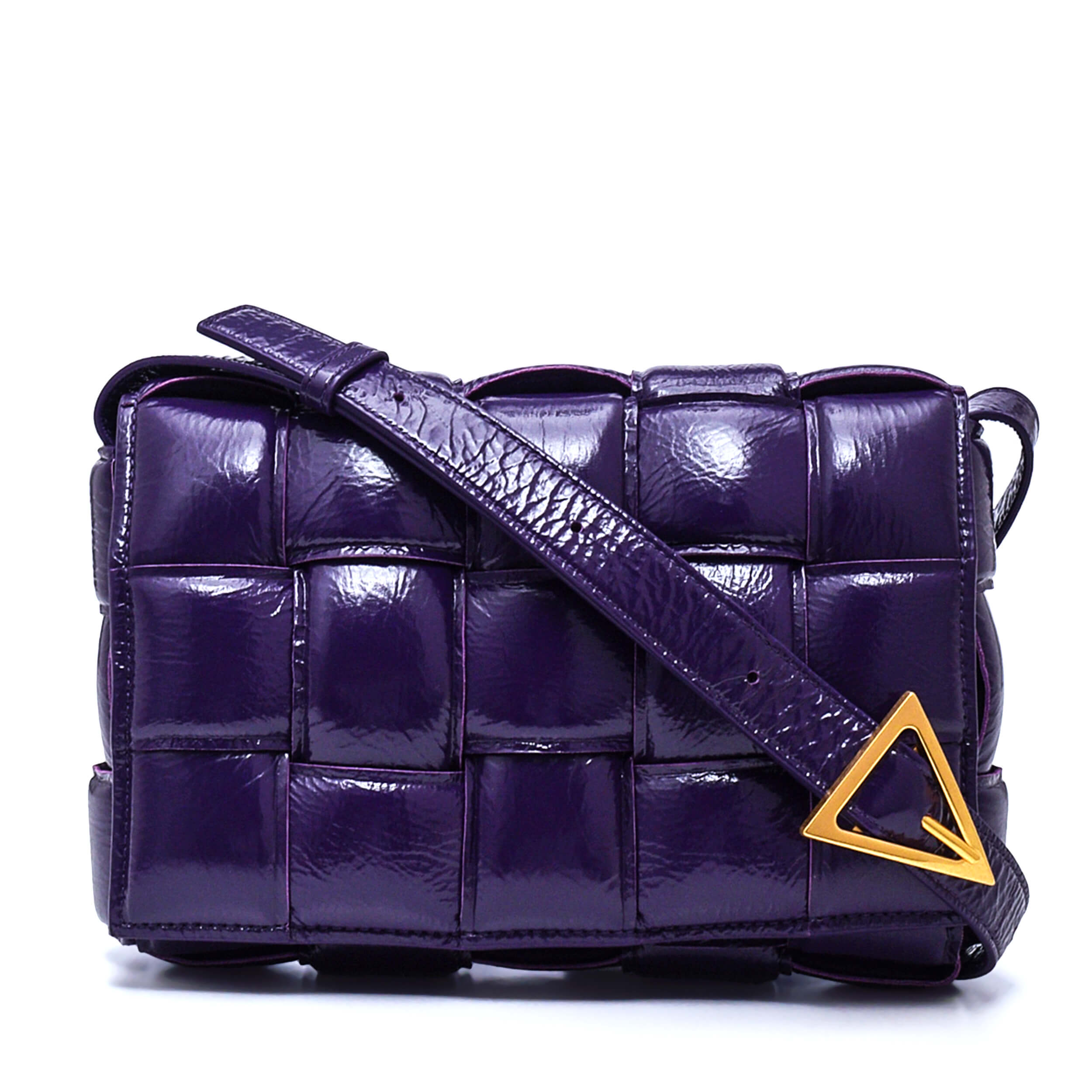 Bottega Veneta - Purple Patent Leather Padded Cassette Bag